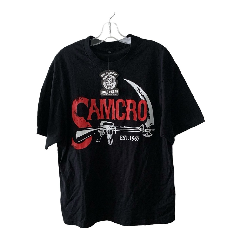Sons of Anarchy Men’s Black Graphic T-Shirt Size L & XL SAMCRO SOA Biker
